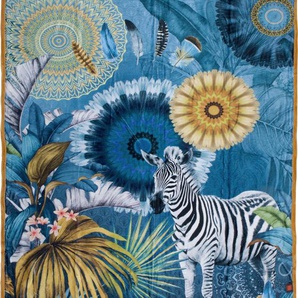 Plaid HIP Laska Wohndecken Gr. B/L: 130 cm x 160 cm, bunt (blau, ocker, multi) Kunstfaserdecken mit Mandala, Kuscheldecke