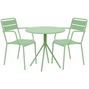 Vermobil Twist Gartenmöbel-Set 3-tlg. mit Tisch 65x65cm Grün