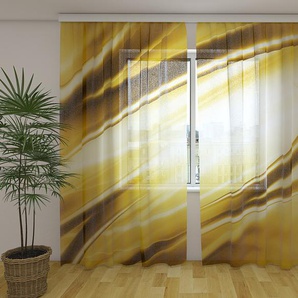 Gardinen & Vorhänge aus Chiffon transparent. Fotogardinen 3D Modern Golden Abstraction