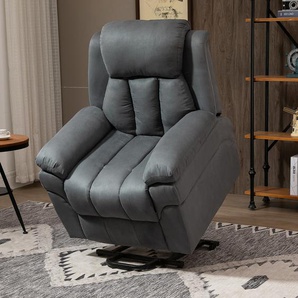 HOMCOM Elektrischer Fernsehsessel Sessel mit schlaffunktion und liegefunktion Aufstehsessel Relaxsessel Sessel mit Aufstehhilfe, Grau, 96 x 93 x 105 cm