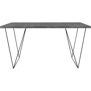 Schreibtisch TEMAHOME Tische Gr. B/H/T: 140 cm x 75 cm x 75 cm, grau (melamine, schwarz) Schreibtische