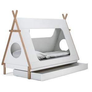 Schublade für Kinderbett Zelt/Haus Bettkasten 90x200 MDF Weiß