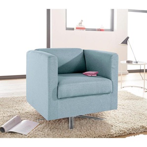 INOSIGN Sessel Bob, drehbar mit Sternfuß Struktur fein, B/H/T: 72 cm x 71 75 blau Polstersessel