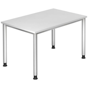 Venda Schreibtisch , Grau, Silber , Metall , rechteckig , Rundrohr , 80x68-76 cm , Arbeitszimmer, Schreibtische, Bürotische