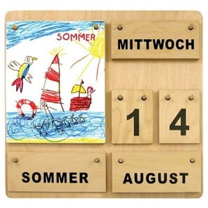 Kalender Schule Kindergarten Kinderkünstler aus Holz Dauerkalender