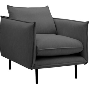 Sessel INOSIGN Somba Gr. Struktur fein, B/H/T: 90 cm x 88 cm x 103 cm, grau (anthrazit) Einzelsessel Sessel mit dickem Keder und eleganter Optik