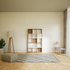 Aktenschrank Eiche - Flexibler Büroschrank: Türen in Weiß - Hochwertige Materialien - 118 x 200 x 34 cm, Modular