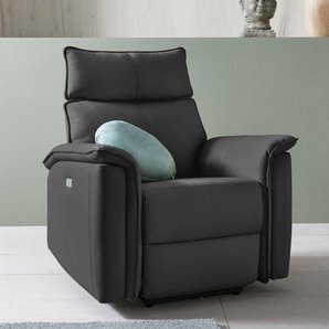 Relaxsessel PLACES OF STYLE Zola Sessel Gr. Kunstleder, grau Sessel elektischer Relaxfunktion und USB-Steckeranschluss, Breite 87 cm