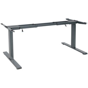 Gestell HWC-D40, variables Tischgestell für Schreibtisch, elektrisch höhenverstellbar Memory 29kg ~ anthrazit-grau