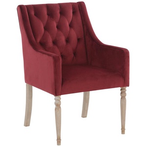 4-Fußstuhl HOME AFFAIRE Tide Stühle Velvet, rot Stühle, Sessel und Sitzbänke Stühle mit schöner Polsterung massiven Birkenholzbeinen