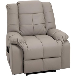HOMCOM® Massagesessel mit Heizfunktion Fernsehsessel Relaxsessel Grau
