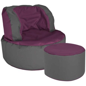 Sitzsack Sessel in Violett Grau