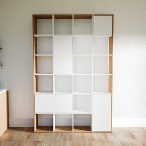 Aktenschrank Weiß - Flexibler Büroschrank: Türen in Weiß - Hochwertige Materialien - 156 x 233 x 34 cm, Modular