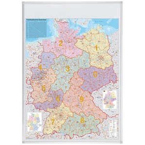 Deutschland PLZ-Karte | magnethaftend | 140x100 cm