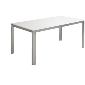 Tisch Messina in weiß, Gestell in Edelstahl