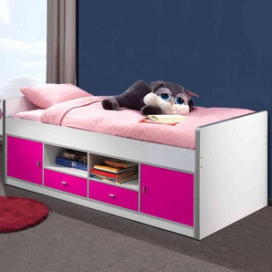 Kinderbett in Pink-Weiß Stauraum