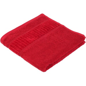 Handtuch GÖZZE BIO Frottier Handtücher Gr. B/L: 50 cm x 100 cm (2 St.), rot Handtücher Badetücher im Set, Bio-Baumwolle, Pastell Farben, mit geschorener Bordüre