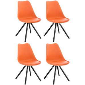 4er Set Esszimmerstühle Pegleg Rund schwarz orange