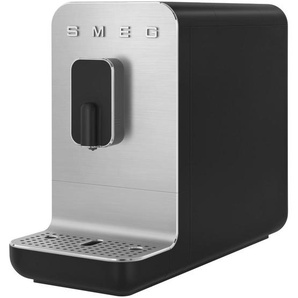 Smeg Kaffeevollautomat 50S Style , Schwarz, Edelstahl , Metall, Kunststoff , 18x33.6x43.3 cm , Kaffeeauslauf höhenverstellbar, Brüheinheit entnehmbar, Heißwasserfunktion, Bohnennachfüllanzeige, Wassernachfüllanzeige, automatische Zubereitung mit einem