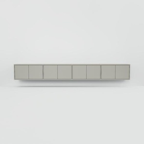 Hängeschrank Grau - Moderner Wandschrank: Türen in Grau - 300 x 41 x 34 cm, konfigurierbar