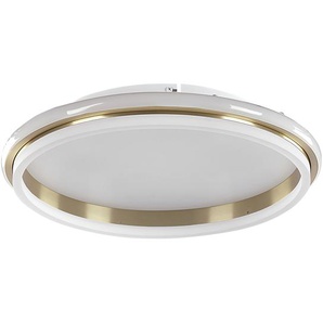 LED Deckenleuchte Gold und Weiß Metall Ringförmig Warmweißes Licht Modern für Wohnzimmer Küche Bad Schlafzimmer Esszimmer Flur
