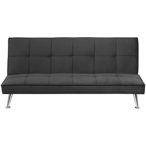 Sofa Grau Polsterbezug 3-Sitzer Schlaffunktion Klassisch Modern Wohnzimmer