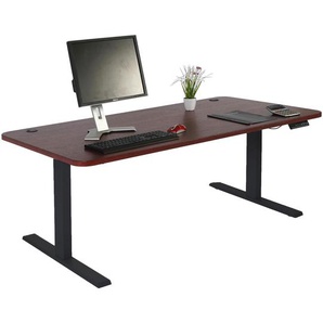 Schreibtisch HWC-D40, Computertisch, elektrisch höhenverstellbar 160x80cm 53kg ~ Kirsch-Dekor, schwarz