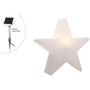 8 seasons design 32349S Motivleuchte Shining Star LED Solar 2W Polyethylen Weiß IP44 3000K L:40cm B:10cm H:37cm mit Dämmerungssensor