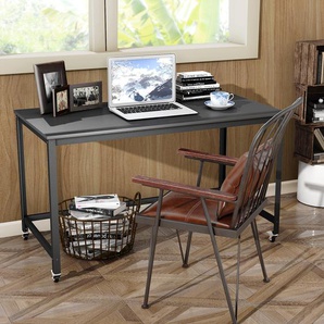 Mobiler Schreibtisch Computertisch mit Stabilem Metallrahmen 120 x 60 x 75 cm Schwarz