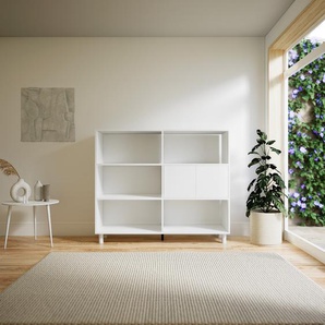 Schallplattenregal Weiß - Modernes Regal für Schallplatten: Türen in Weiß - 151 x 129 x 47 cm, Selbst designen