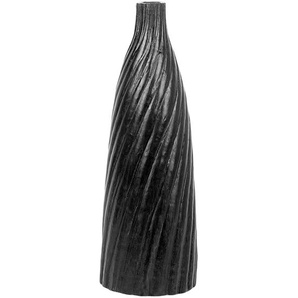 Dekovase Schwarz 15 x 45 cm Keramik Flaschenform Pflegeleicht Wohnartikel Kegelförmig Modern