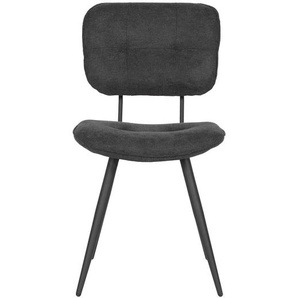 Esszimmer Stuhl mit gepolsterter Rückenlehne Anthrazit und Schwarz