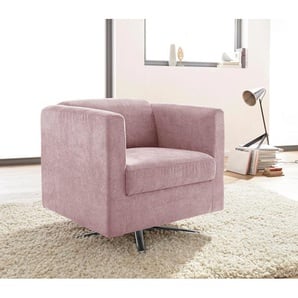 Sessel INOSIGN Bob Luxus-Microfaser weich, B/H/T: 72 cm x 71 cm x 75 cm, rosa Polstersessel Sessel drehbar mit Sternfuß