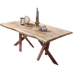 TABLES&CO Tisch 160x90 Mango Natur Metall Braun