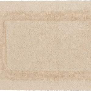 Badematte KLEINE WOLKE Arizona Badematten Gr. rechteckig (60 cm x 100 cm), 1 St., Baumwolle, beige (natur) Einfarbige Badematten Badteppich, Uni Farben, mit Bordüre