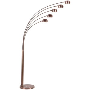 Stehlampe Kupfer Metall 210 cm 5-flammig verstellbare Schirme langes Kabel mit Schalter Bogenlampe Industrie Look