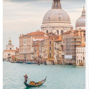 Seitenzugrollo »Rollo Klemmfix, ohne Bohren, Verdunkelung, Venedig Canal Grande - Blau«, LICHTBLICK ORIGINAL, verdunkelnd, freihängend, Klemmfix