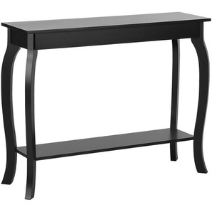 Konsolentisch Schwarz 30 x 100 cm MDF Tischplatte Gefärbt Rechteckig Modern