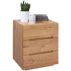 Valnatura Nachtschrank , Eiche , Holz , Wildeiche , massiv , 3 Schubladen , 50x60x40 cm , Typenauswahl, Soft-Close-System , Holzmöbel, Holztische, Nachttische Holz