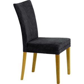 4-Fußstuhl HOME AFFAIRE Aspen Stühle Gr. B/H/T: 46 cm x 94,5 cm x 59 cm, 2 St., Luxus-Microfaser weich-Polyester, Massivholz, schwarz 4-Fuß-Stühle Stühle