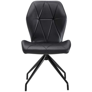 Drehbarer Stuhl in Schwarz Kunstleder Bezug