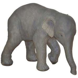 Elefant Figur aus Kunststein Grau