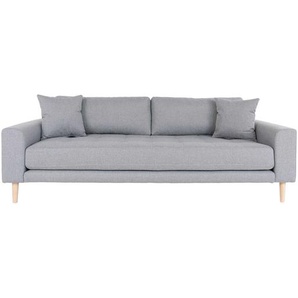 Lido Sofa 3 Pers + 2  Kissen hellgrau grau Couch Garnitur Wohnzimmer Sitzmöbel