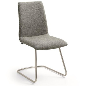 Stuhl Zoe in grau, Gestell in Edelstahl Nachbildung
