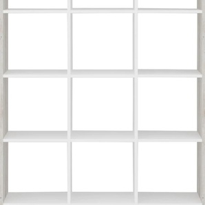 Raumteilerregal FMD Mega Regale Gr. B/H/T: 104,3 cm x 178 cm x 33 cm, 15 St. offene Fächer, beige (sandeiche nb, weiß) Paravents Raumteiler