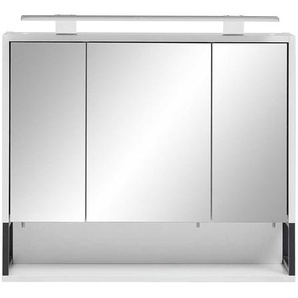 Badspiegelschrank in Weiß und Anthrazit 70 cm breit