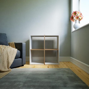 Holzregal Weiß - Skandinavisches Regal: Hochwertige Qualität, einzigartiges Design - 79 x 79 x 34 cm, Personalisierbar