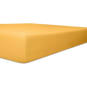 Spannbettlaken KNEER Easy-Stretch Bettlaken B/L: 180-200 cm x 200-220 cm (1 St.), Jersey-Elasthan, 30 cm, gelb Bettlaken Betttücher Laken optimaler Sitz