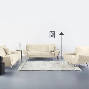 Polstergarnitur INOSIGN Saltare Sitzmöbel-Sets Gr. H/T: 78 cm x 82 cm, Webstoff, weiß Couchgarnituren Sets