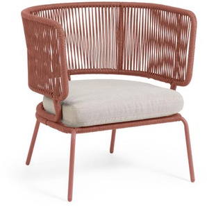 Kave Home - Nadin Sessel aus Terrakotta-Farbe und Beinen aus verzinktem Stahl